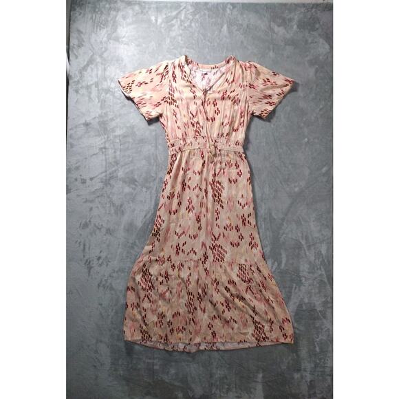 Knox Rose Dresses & Skirts - Knox Rose Maxi Dress Womens S Geometric Pink Red Peach Sundress Boho Cottagecore